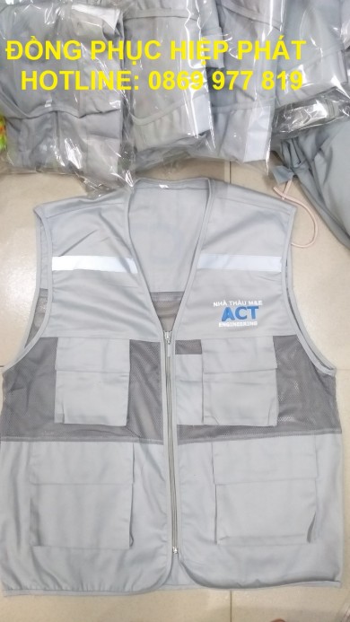 Áo ghi lê đồng phục bảo hộ  cho Cty nhà thầu ACT tại Lào Cai